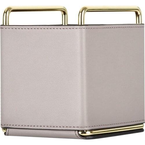 Multifunctional Leather Desktop Storage Box,Office Pen Holder Cosmetic Storage Box Desktop Manager Organisar Case