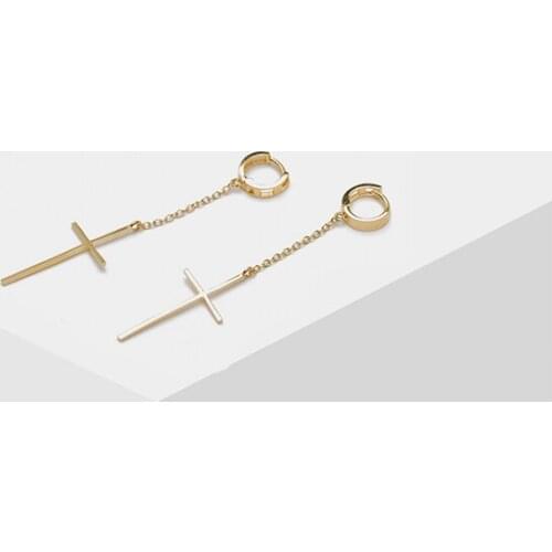 Amorita boutique 925 silver Cross pendant design fashion drop earrings