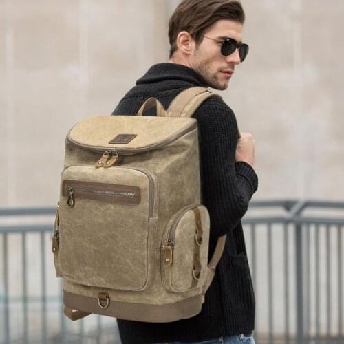 Scione Men Vintage Waterproof Travel Backpacks Crazy Horse Leather Large Capacity High Quality Laptop Shoulder Bags Schoolbags