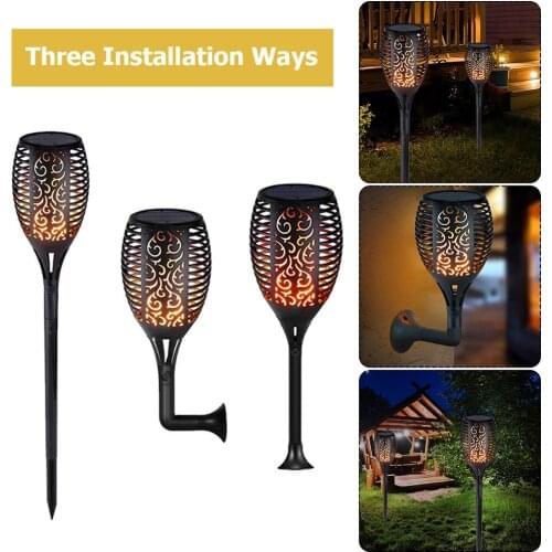 12/33/51/72LED Soft Light Control Solar Flame Light Dance Flame Outdoor Waterproof Garden Torch Lamp Courtyard Garden Balcony