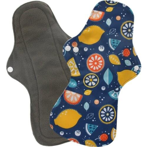 13" Length Night Use Reusable Menstrual Pads for Heavy Flow Large Size New Printed Sanitary Pads with Bamboo Charcoal Inner