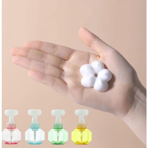 New 300ml Liquid Soap Dispenser Flower Shape Foam Shower Gel Foaming Pump High Quality Empty Bottle Plastic Clear Bottle