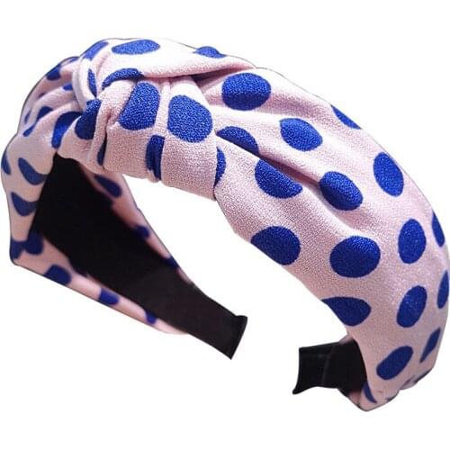 Solid Color Headband For Women Korean Soft Printed Knotted Hairband Spring Summer Handmade Bowknot Hair Hoop Hair Accessories