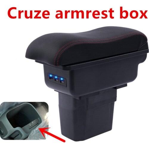 For Cruze armrest box central Store content Storage box Chevrolet armrest box with cup holder ashtray USB interface 2009-2016