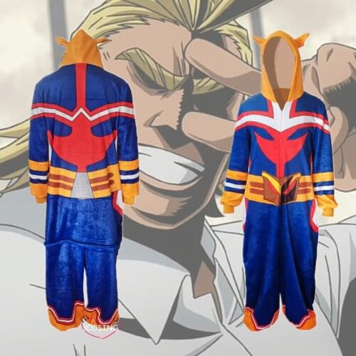 Hot Anime My Hero Academia All Might Cosplay Costumes for Adult Unisex Pajamas Home Wear Halloween Party Costumes Christmas Gift