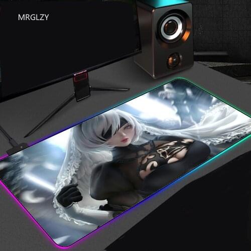 Anime Sexy Mouse Keyboard Pad Precision Edge Locking Process Mouse Pad Office Game Computer Nier Automata Setup Accessories Desk