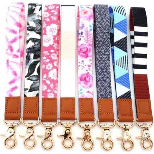 110pcs High Quality Fashion Designer Phone short Lanyard Keychain Straps ID Card Lanyard Wrist Strap