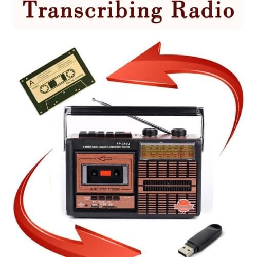 Retro Tape Recorder Radio Portable Full Band Elderly Student Wireless Bluetooth U Disk Transcription Multi-function Radio