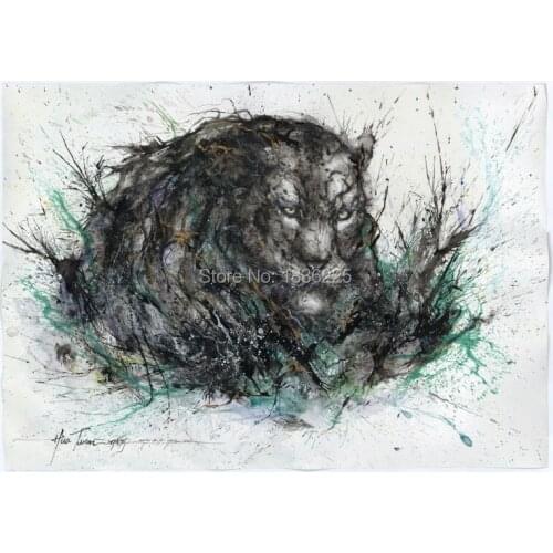 Handpainted Oil Painting Cuadros Quadros Wall Painting Animal running Tiger On Canvas Home Decorative Art Picture No framed