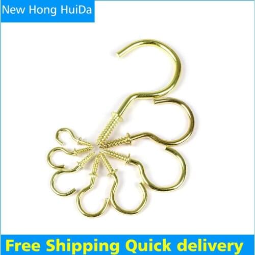 9-word Cup Hook self-tapping screw Zigzag Copper plating Hook 1/2 5/8 3/8 7/8 1 1-1/2 1-1/4 2