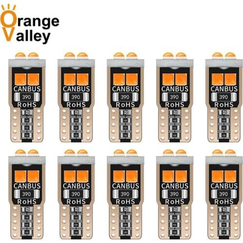 10PCS T10 Led W5W Led Bulbs 168 194 3030 SMD 6 LED Dome Reading Lamp License Plate Light Car Interior Lights Auto