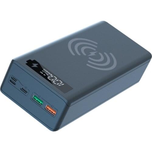 Power Bank Shell Detachable QC3.0 PD LCD Display 16x18650 Battery Case 5W/10W Wireless Charging without Battery