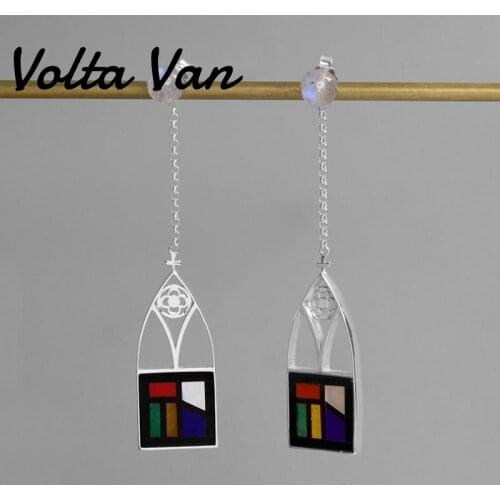 Volta Van Drop Earrings For Women 925 Sterling Silver 2021 New Labradorite Multicolor Ethnic Silver Earrings Original Design