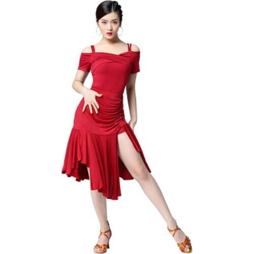Dance international performance clothing female adult Latin dance performance sexy strapless strap practice suit