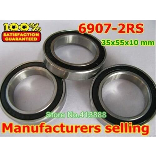 1pcs) The Rubber sealing cover Thin wall deep groove ball bearings 6907-2RS 35*55*10 mm