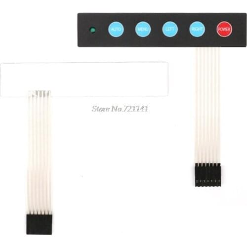 1x5 Matrix Array LED 5 Key Membrane Switch Keypad Keyboard Auto Menu Whosale&Dropship
