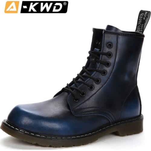 2020 Unisex Ankle Boots Men Winter Male Shoes Leather Snow Boots Waterproof Casual Shoes Man Punk Botas Hombre Plus Size 35-47