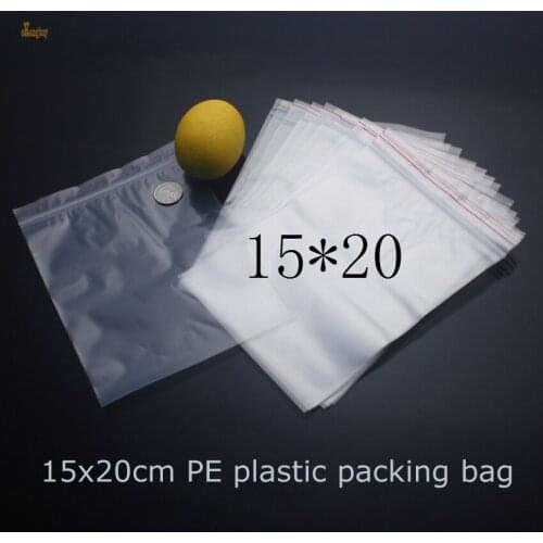 2018 New Sale Free Shipping 100pcs Size: 15x20cm Packaging Zipper Lock Recycle Plastic Bags, Pe Transparent Clear Bags