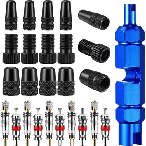 26PCS Schrader Presta Valve Core Tool MTB Road Bike Tubes Repair Tire Parts Bike Tire Air Valve W/ Tool