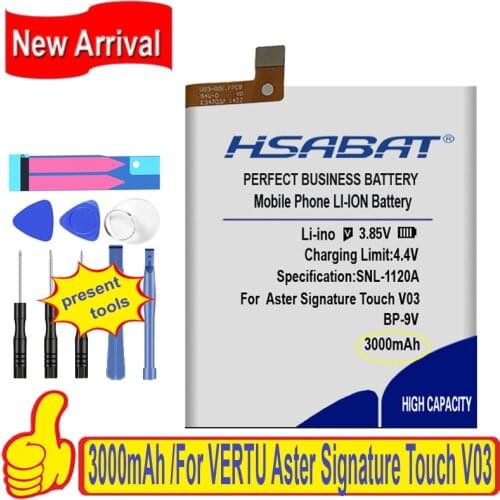 Top Brand 100% New 3000mAh BP-9V Battery for VERTU Aster Signature Touch V03 Batteries