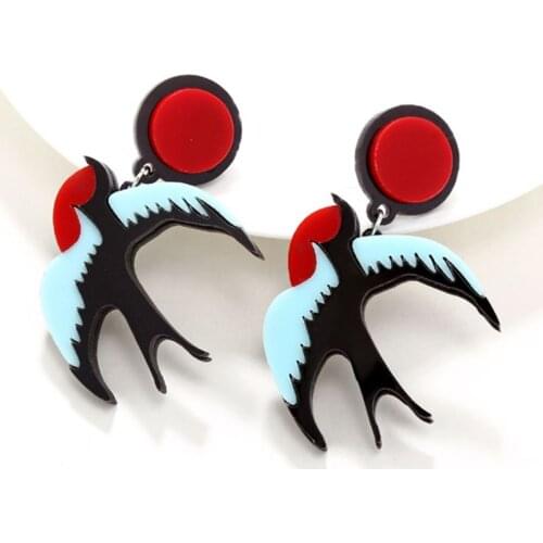Acrylic Bird Drop Statement Earrings Freedom Swallow Stand Out Fashion Jewelry