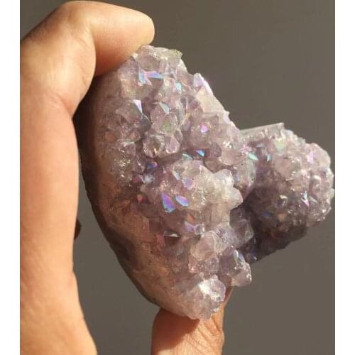 Amethyst Geode Heart Shaped Crystal Healing Crystals Stones Titanium Rainbow Aura Amethyst Cluster Angel Aura Quartz gemstone