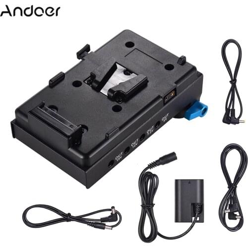 Andoer V Mount V-lock Battery Plate Adapter for BMCC BMPCC Canon 5D2/5D3/5D4/80D/6D2/7D2 with Dummy Battery Adapter Photography