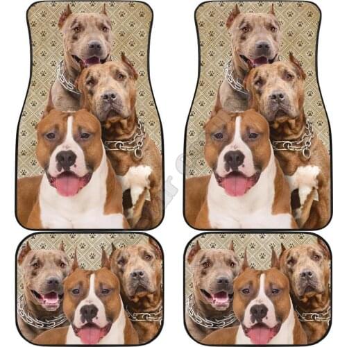 Pit bull Car Floor Mats Funny For Bully Dog Lover 3D Printed Pattern Mats Fit for Most Car Anti Slip Cheap Colorful 02