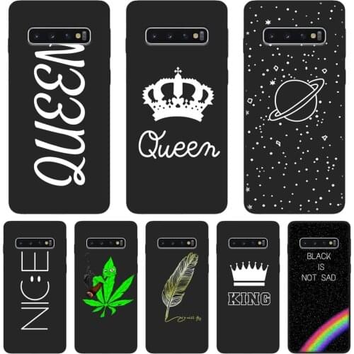Phone Case For Samsung Galaxy S10 Plus 5G 10E Silicone Black Star Queen Crown Back Cover For Samsung Galaxy Note 10 Pro