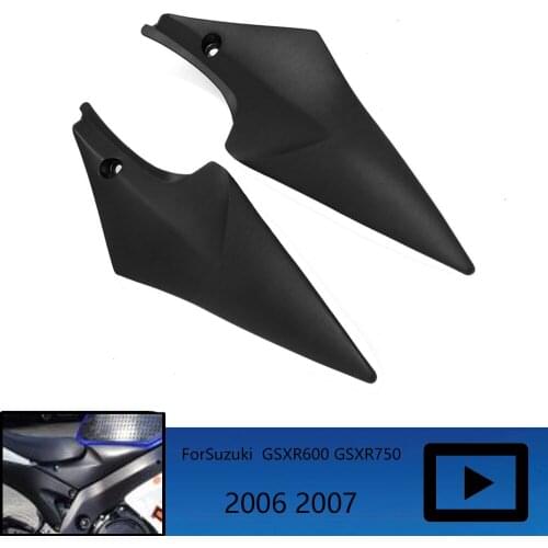 For Suzuki Motorcycle Parts GSXR 600 K 5 750 GSXR750 GSX-R600 2006 2007 06 07 K6 Fuel Tank Side Cover Fairing Black Plastic