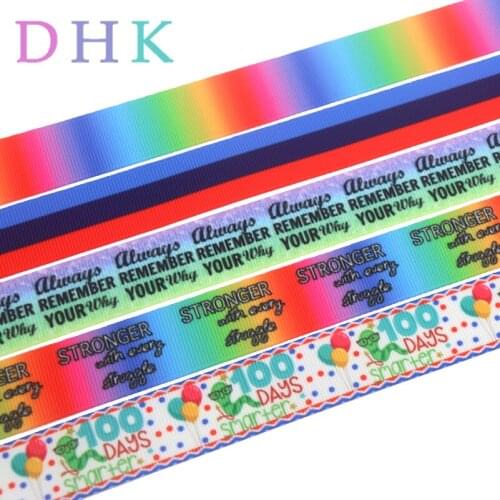 DHK 50yards gradient letter 100 day struggle printed grosgrain Ribbon Accessory hairbow headwear decoration Wholesale OEM S990