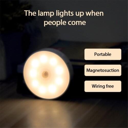 Motion Sensor LED Rechargeable Night Light Wireless Energy-saving LED Human Body Induction Lamp Bedroom Washroom Night Light