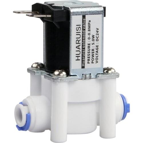 Electric Water Valve 24V DC Solenoid Valve 1/4" Hose Connection for RO Reverse Osmosis Pure System RO Controller