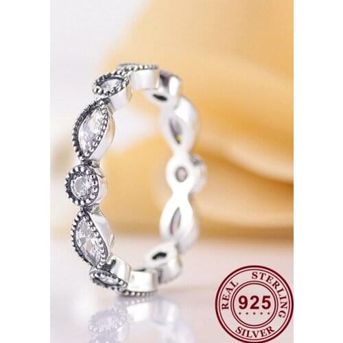 100% 925 кольцо Silver Pan Ring Classic Pan Ring With Crystal Cz Pan Ring For Women Wedding Party Gift Fashion Jewelry