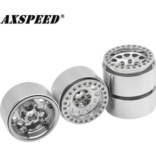 AXSPEED 1.9" RC Wheels Rims Alloy Metal Beadlock Wheels Hubs for 1/10 Axial SCX10 TAMIYA CC01 D90 D110 TRX4 RC Crawler Car Parts