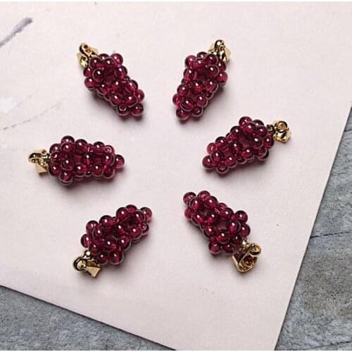 1Pc Fashion Natural Garnet pendant Crystal healing stone grape pendant For Men Women Jewelry Purple Reiki Mineral Gift