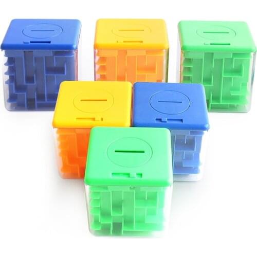 Maze Cube Magic Square Funny Kids Stress Toy With Steel Ball Puzzle Money Maze Bank Saving Coin Collection Fun Brain Game