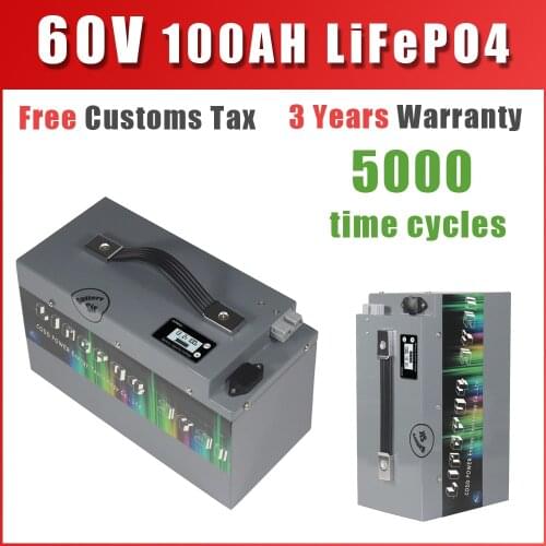 60V LiFePO4 Lithium Iron Phosphate Battery With BMS 40AH 60AH 100AH For Electric bicycle Motorcycle scooter Golf Cart