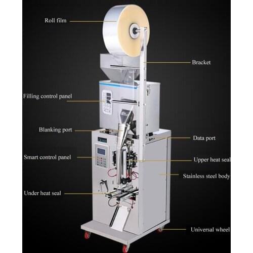 Multifunctional Granule Powder Packaging Machine For Medicinal Herbs Three Side Sealing Automatic Weighing Packaging Machine