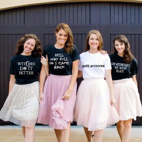 Fashion Women Gothic Black T-Shirt Summer Graphic Tees Short Sleeve Fashion Harajuku Aesthetic 90s Tops Tumblr T Shirts Camiseta