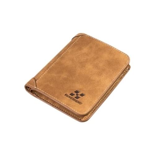 Hengsheng Men Short Nubuck Leather Card Wallet Wallet