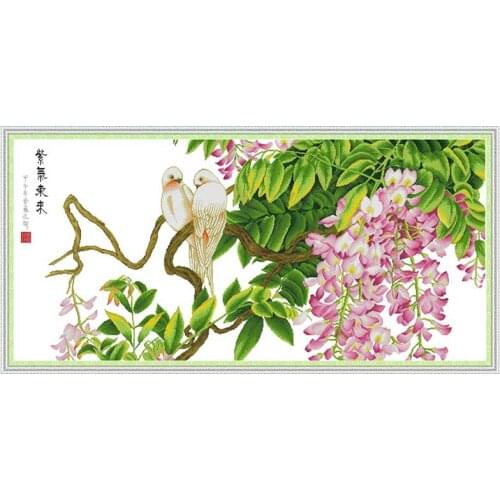 Bird and flower animals counted printed on the canvas 11CT 14CT DIY kit Cross Stitch embroidery needlework Sets home decor