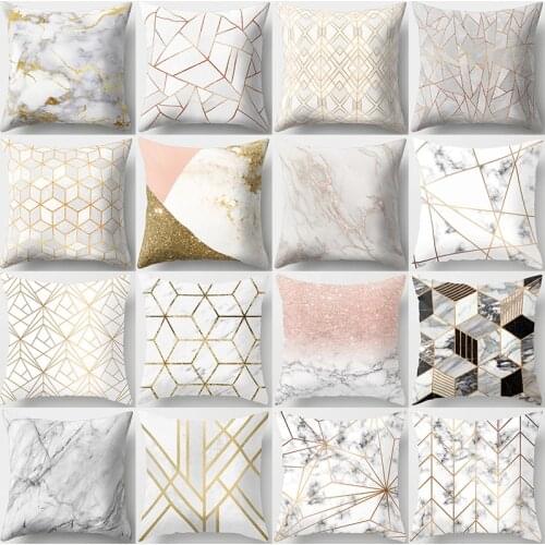 Brief Marble Geometric Sofa Decorative Cushion Cover Pillow Pillowcase Polyester 45*45 Throw Pillow Home Decor Pillowcover 40507