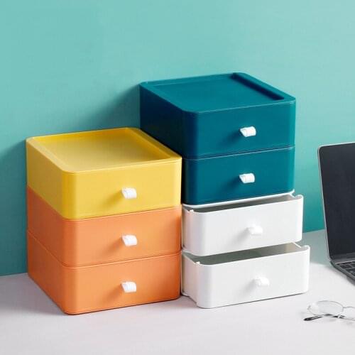 Yisuremia New Arrival Colors Desktop Organizer Plastic Superposed Drawer Storage Box For Pens Book School Stationery Desk Holder