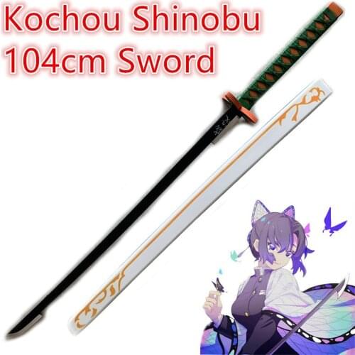 1:1 Demon Slayer Sword Weapon Cosplay Kimetsu no Yaiba Kochou Shinobu White Sword Ninja Knife Prop Model Toy 104cm