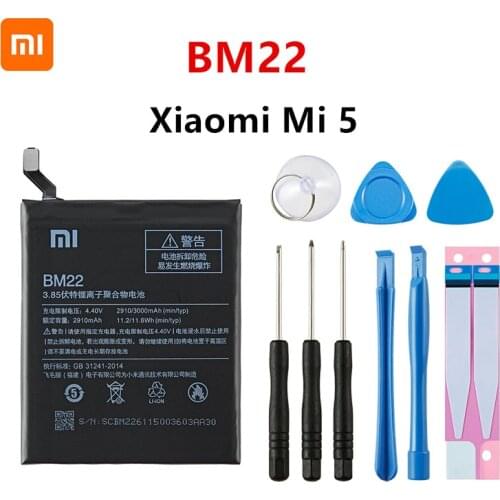 Xiao mi 100% Orginal BM22 3000mAh Battery For Xiaomi Mi 5 Mi5 M5 BM22 Phone Replacement Batteries +Tools
