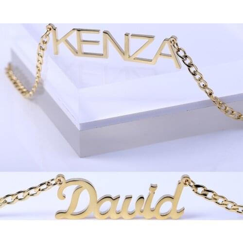 Customized Name Necklaces&Pendant Nameplate Charm For Men Women Fashion Name Jewelry Stainless Steel Choker Gifts 3mm CubanChain