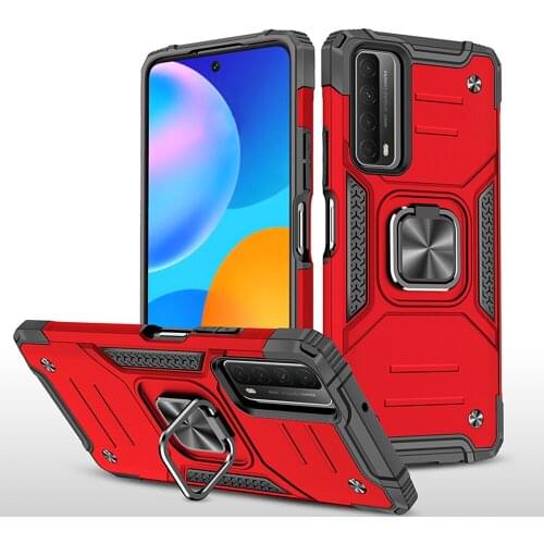 Shockproof TPU Silicone Bumper Ring Stand PC Cover Coque For Huawei Y7A Psmart P Smart 2021 Psmart2021 Case Fundas Shell Housing