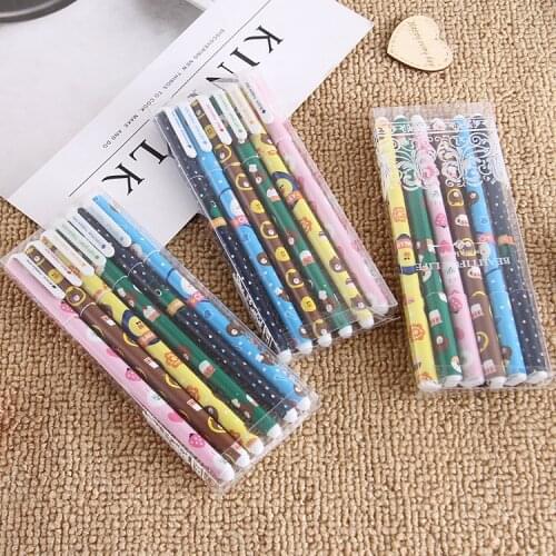 1 pcs Promotion Cute Cartoon Color Gel Pen Creative 6 Color Set Pen Students Writing Office Pen