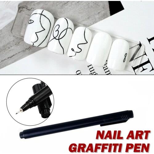 1 Pcs Nail Art Graffiti Pen Waterproof Drawing Painting Liner Brush DIY Flower Abstract Lines Details Nail Art Beauty Tool